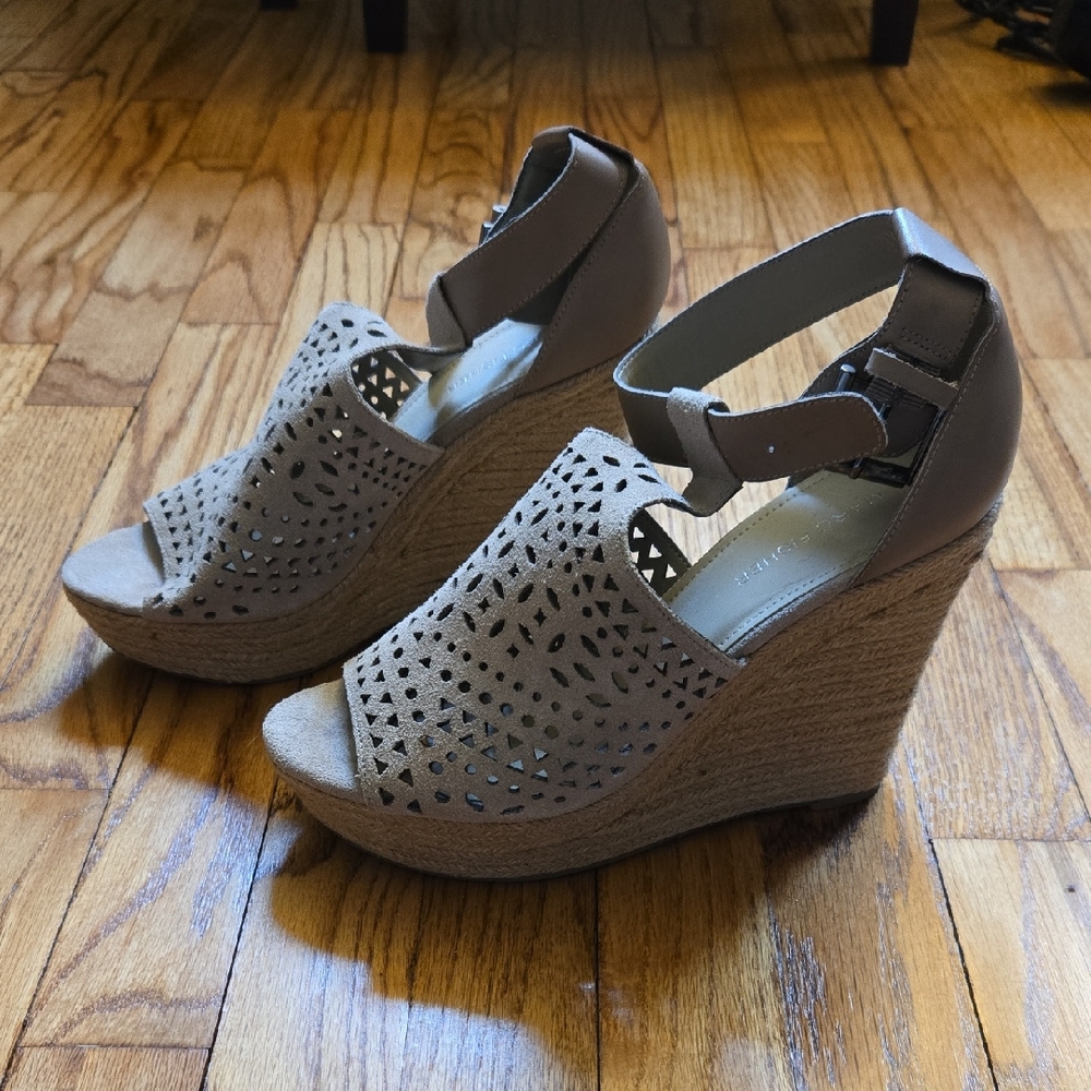 Marc Fisher Stylish Beige Wedge Sandals Size 9
